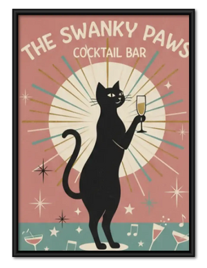 Swanky Paws Cocktail Bar Cat Wall Art
