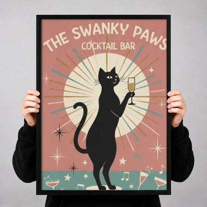 Swanky Paws Cocktail Bar Cat Wall Art 3