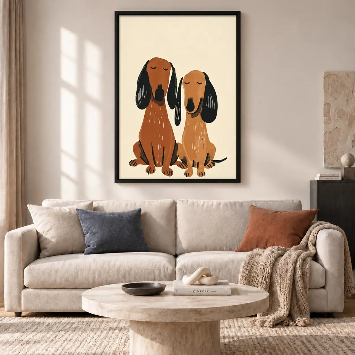 Sweet Dachshund Couple Wall Art 2