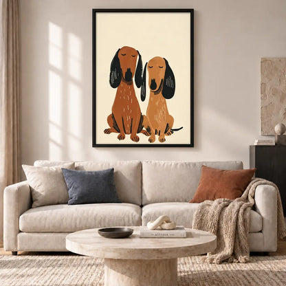 Sweet Dachshund Couple Wall Art 2