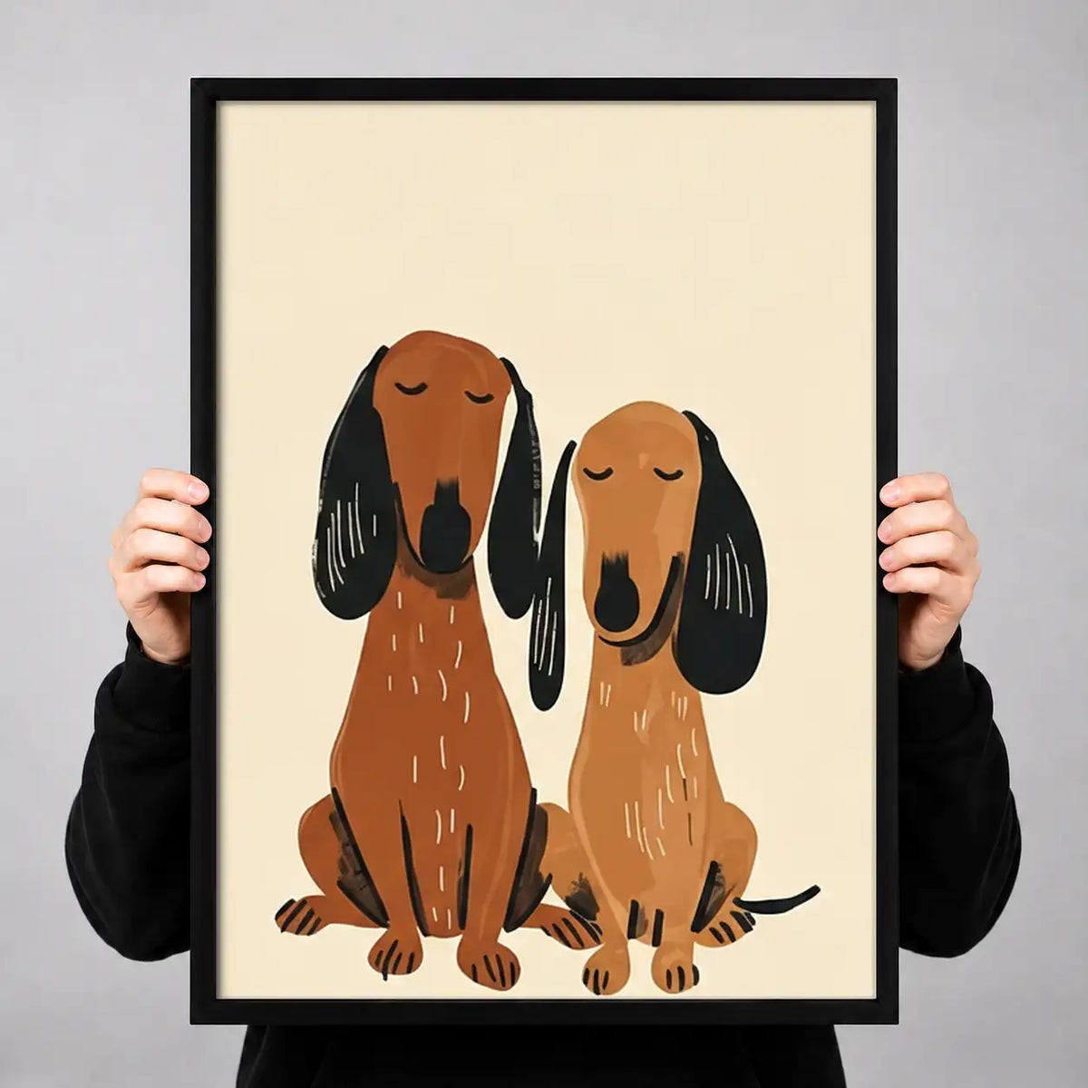 Sweet Dachshund Couple Wall Art 3