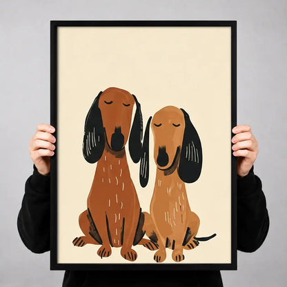 Sweet Dachshund Couple Wall Art 3