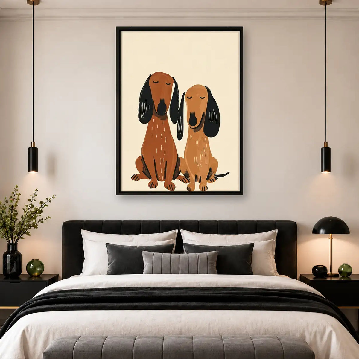 Sweet Dachshund Couple Wall Art 4