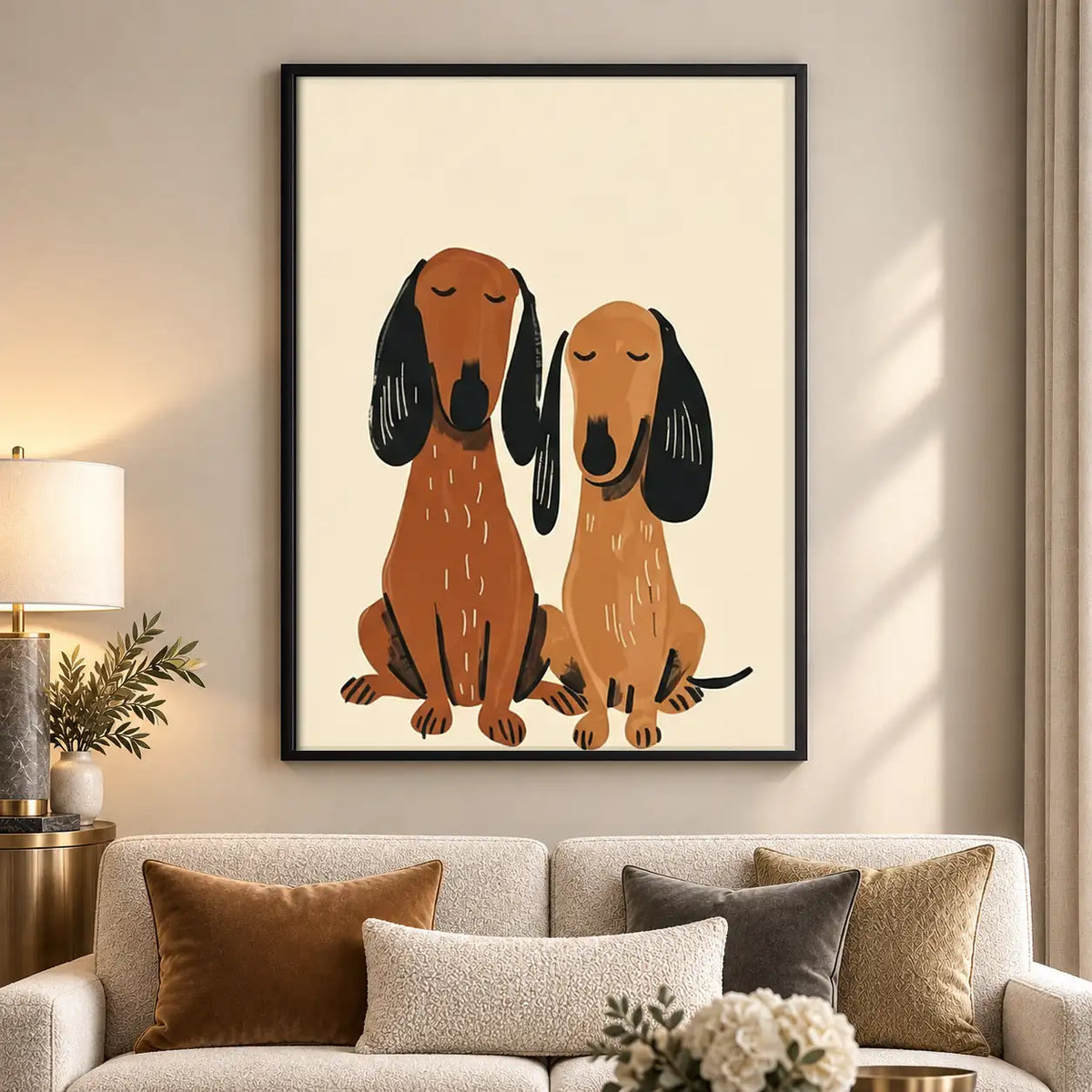 Sweet Dachshund Couple Wall Art 5