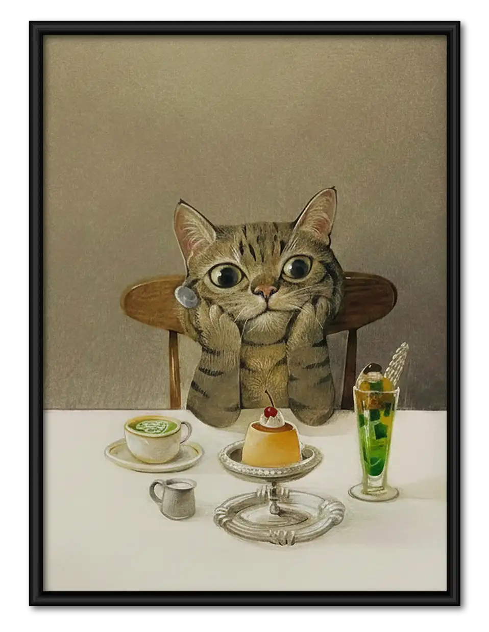 Tabby Cat Hosting a Tea Party Wall Art 1