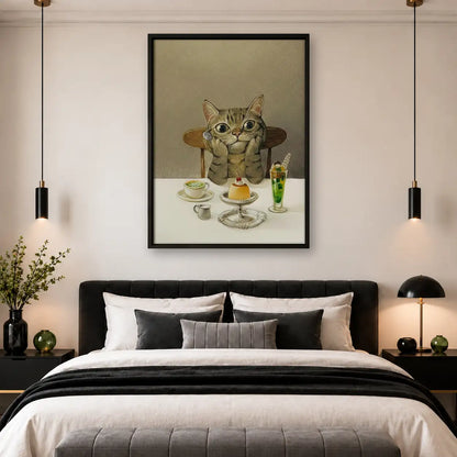 Tabby Cat Hosting a Tea Party Wall Art 4