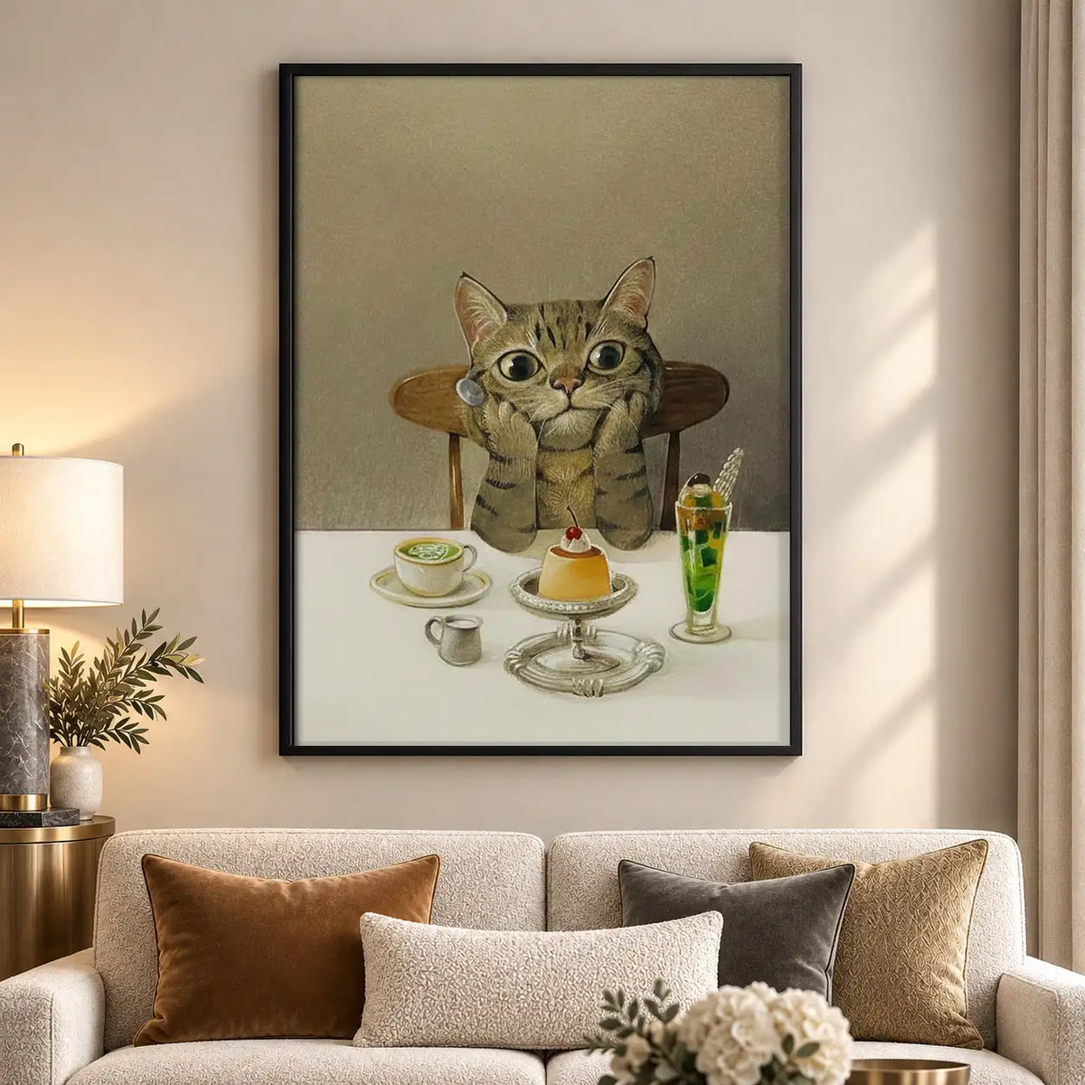 Tabby Cat Hosting a Tea Party Wall Art 5