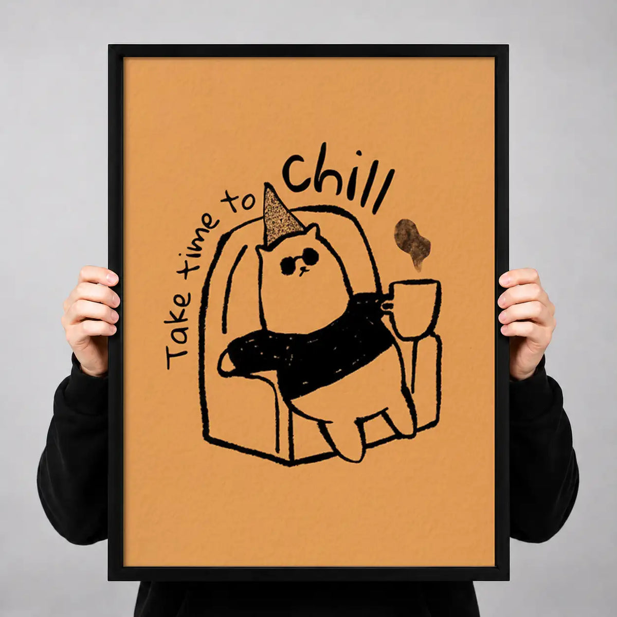 Take Time to Chill Cozy Cat Wall Art 3