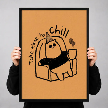 Take Time to Chill Cozy Cat Wall Art 3