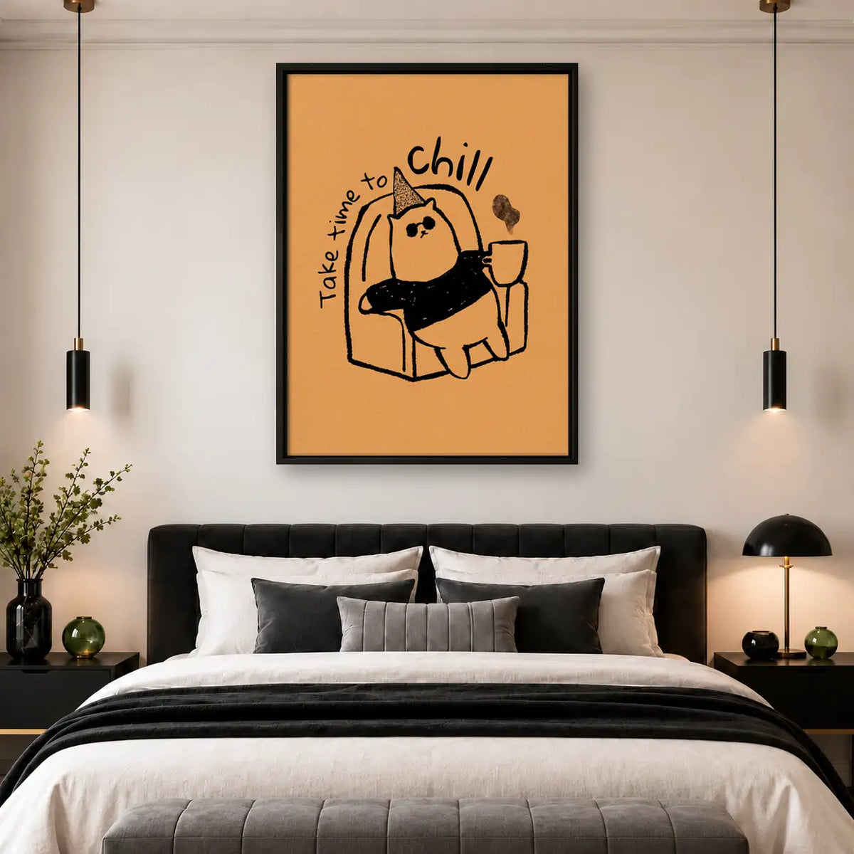 Take Time to Chill Cozy Cat Wall Art 4