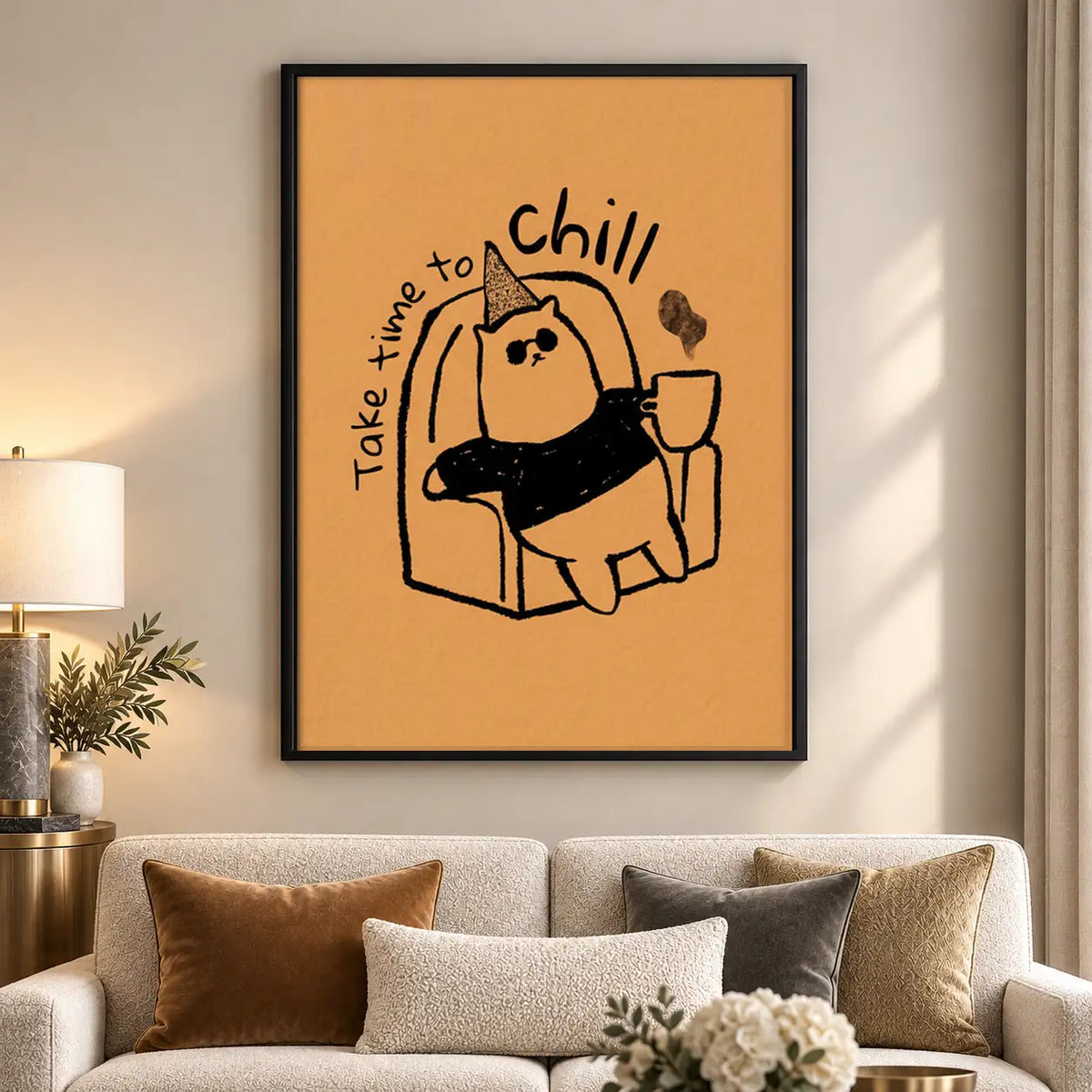 Take Time to Chill Cozy Cat Wall Art 5