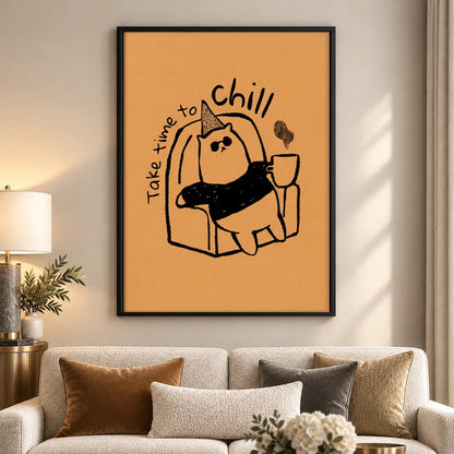 Take Time to Chill Cozy Cat Wall Art 5