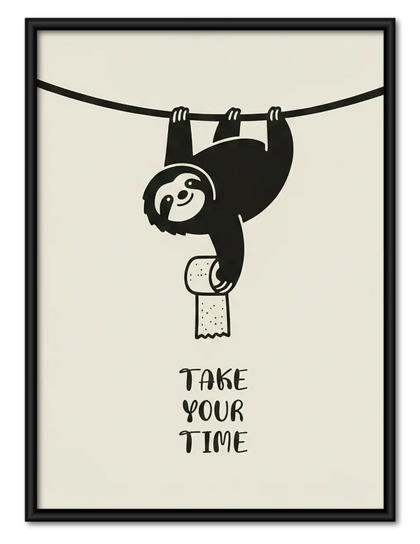 Take Your Time Hanging Sloth Wall Art