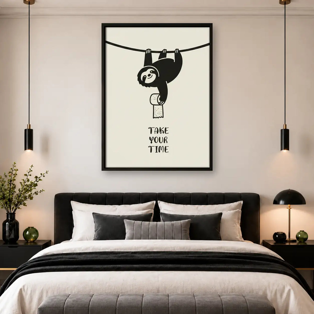 Take Your Time Hanging Sloth Wall Art 4