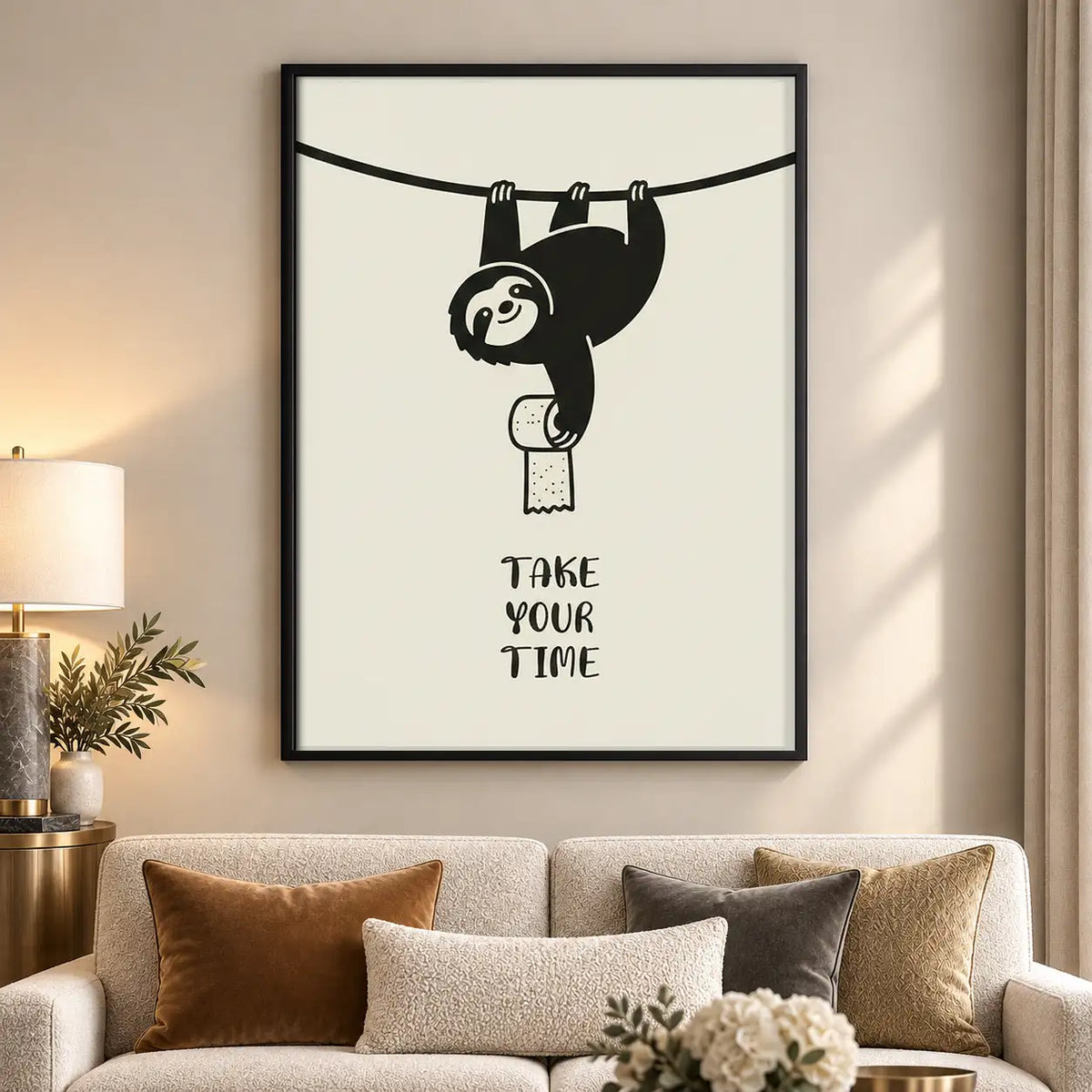 Take Your Time Hanging Sloth Wall Art 5
