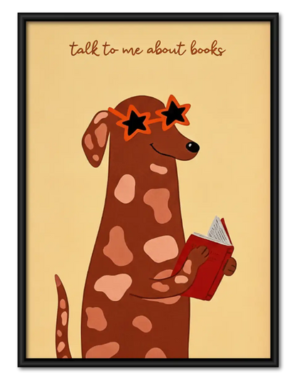 Talk to Me About Books Giraffe Wall Art 1