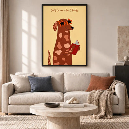 Talk to Me About Books Giraffe Wall Art 2