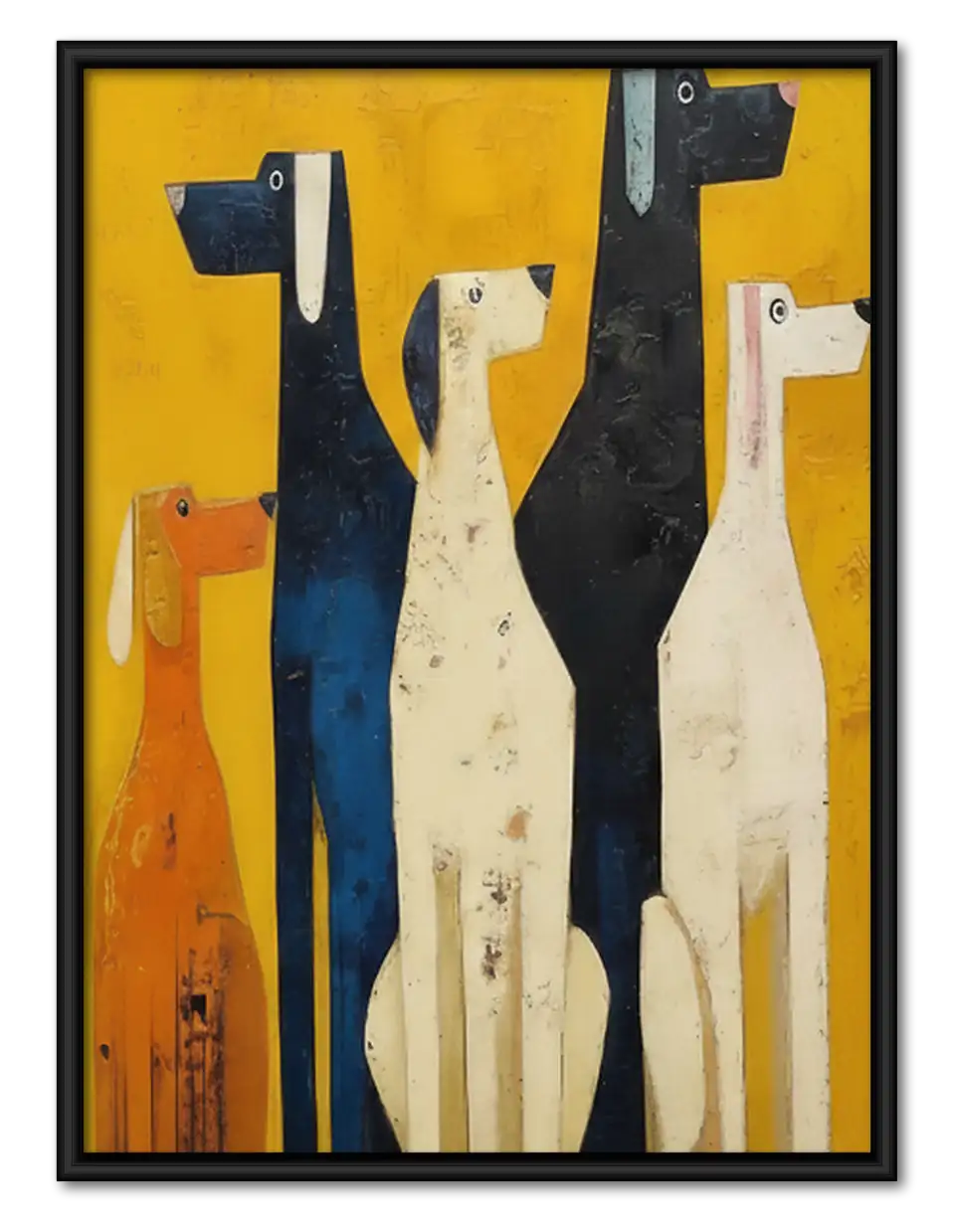 Tall Abstract Cat Trio Wall Art 1