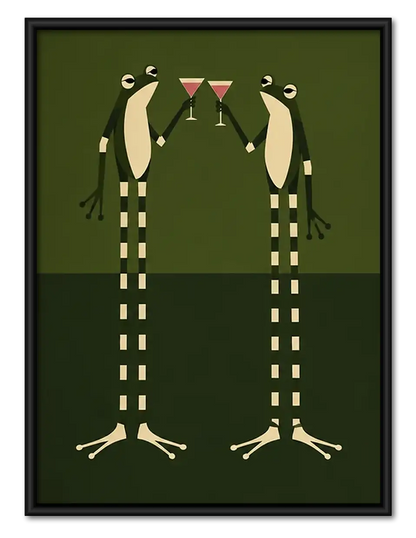Tall Birds Sharing Martinis Wall Art 1