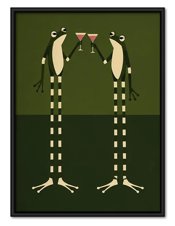 Tall Birds Sharing Martinis Wall Art