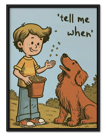 Tell Me When Boy and Dog Wall Art 1