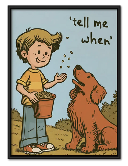 Tell Me When Boy and Dog Wall Art