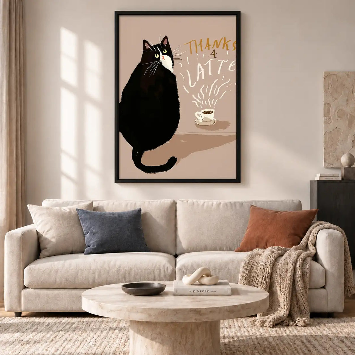 Thanks a Latte Black Cat Wall Art 2