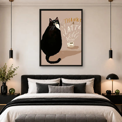 Thanks a Latte Black Cat Wall Art 4