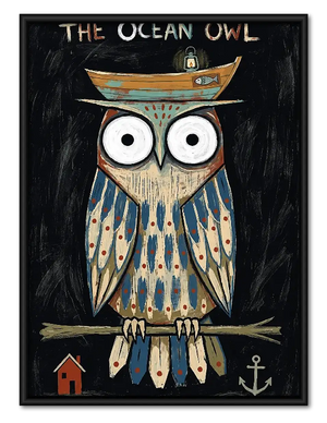 The Ocean Owl Nautical Poster Wall Art