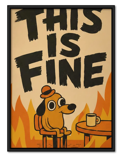This Is Fine Dog Coffee Poster Wall Art