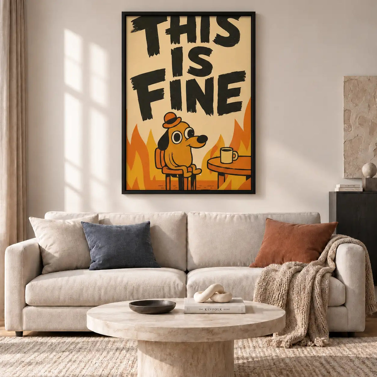 This Is Fine Dog Coffee Poster Wall Art 2