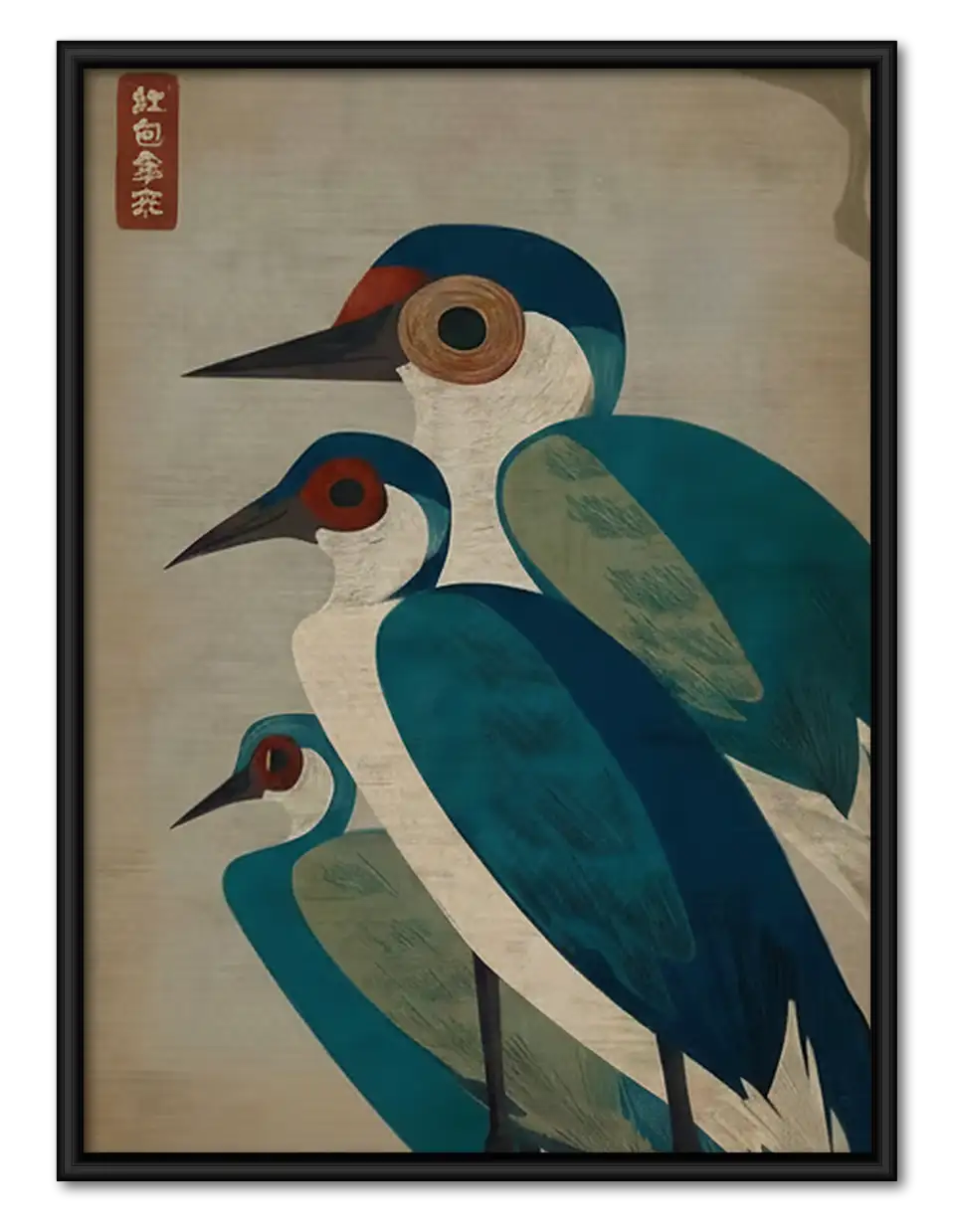 Three Blue Birds Graphic Wall Art 1