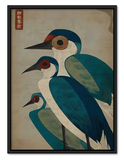Three Blue Birds Graphic Wall Art