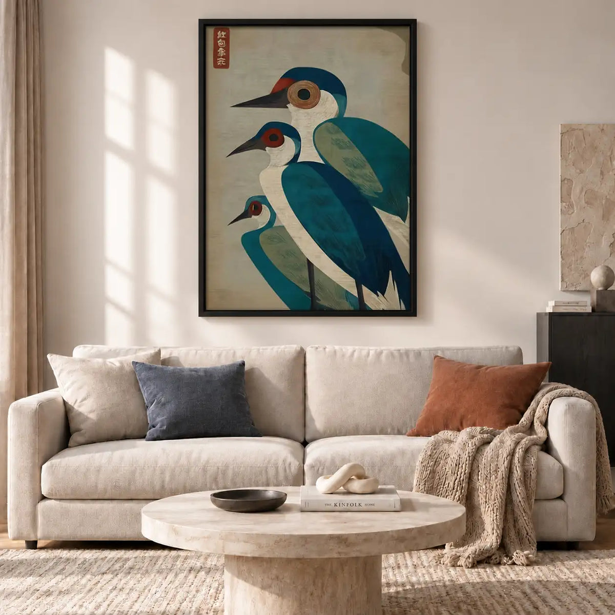 Three Blue Birds Graphic Wall Art 2