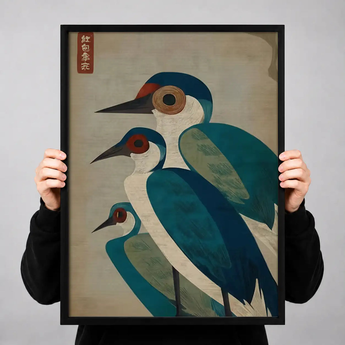 Three Blue Birds Graphic Wall Art 3