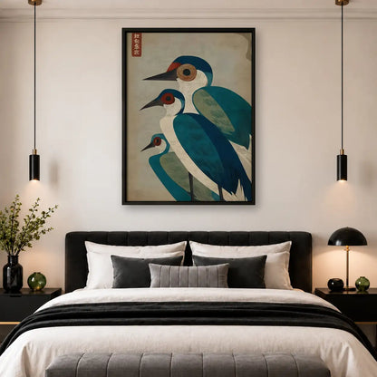 Three Blue Birds Graphic Wall Art 4