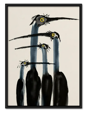 Three Curious Black Birds Wall Art
