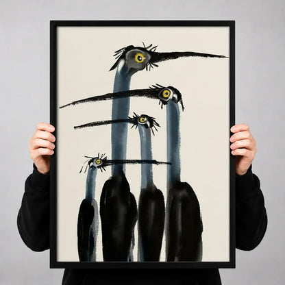 Three Curious Black Birds Wall Art 3