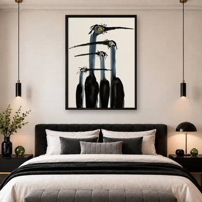 Three Curious Black Birds Wall Art 4