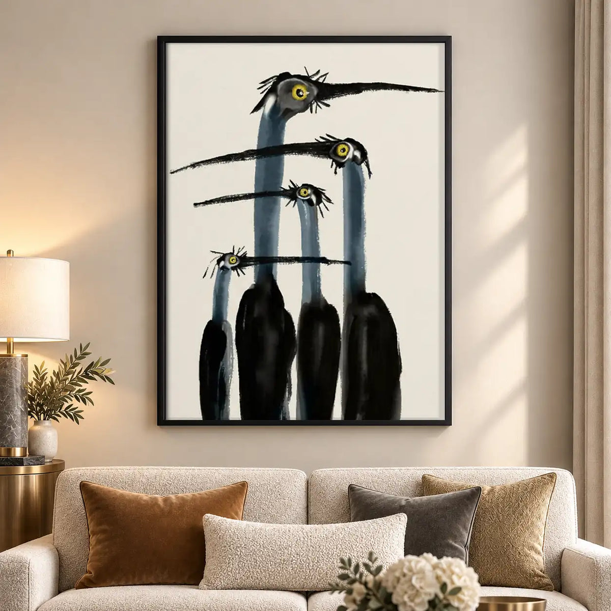Three Curious Black Birds Wall Art 5