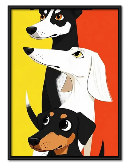 Three Dogs Pop Art Portrait Wall Art
