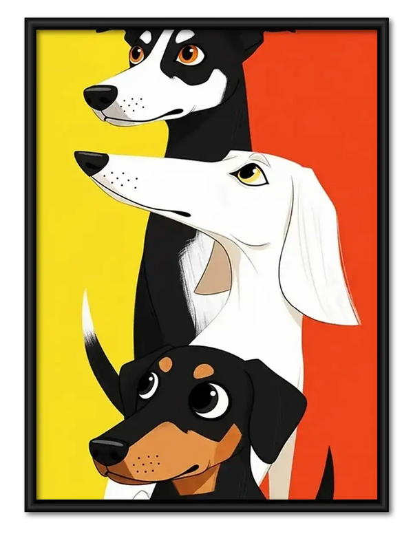 Three Dogs Pop Art Portrait Wall Art