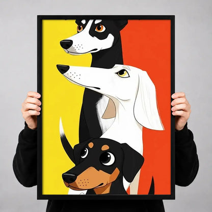 Three Dogs Pop Art Portrait Wall Art 3