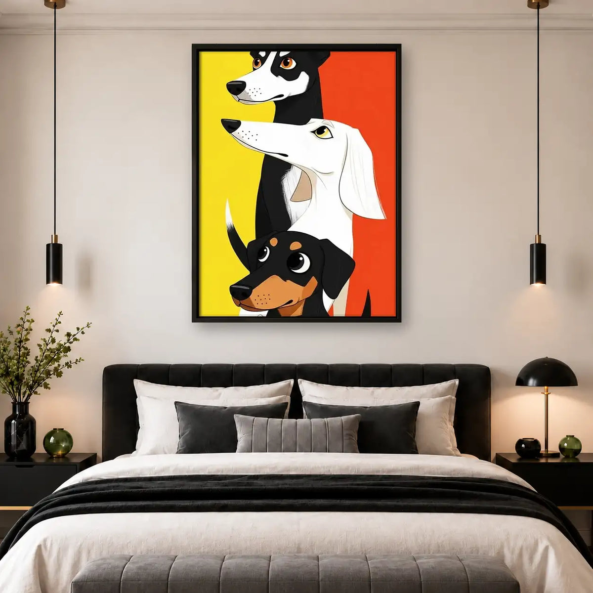 Three Dogs Pop Art Portrait Wall Art 4