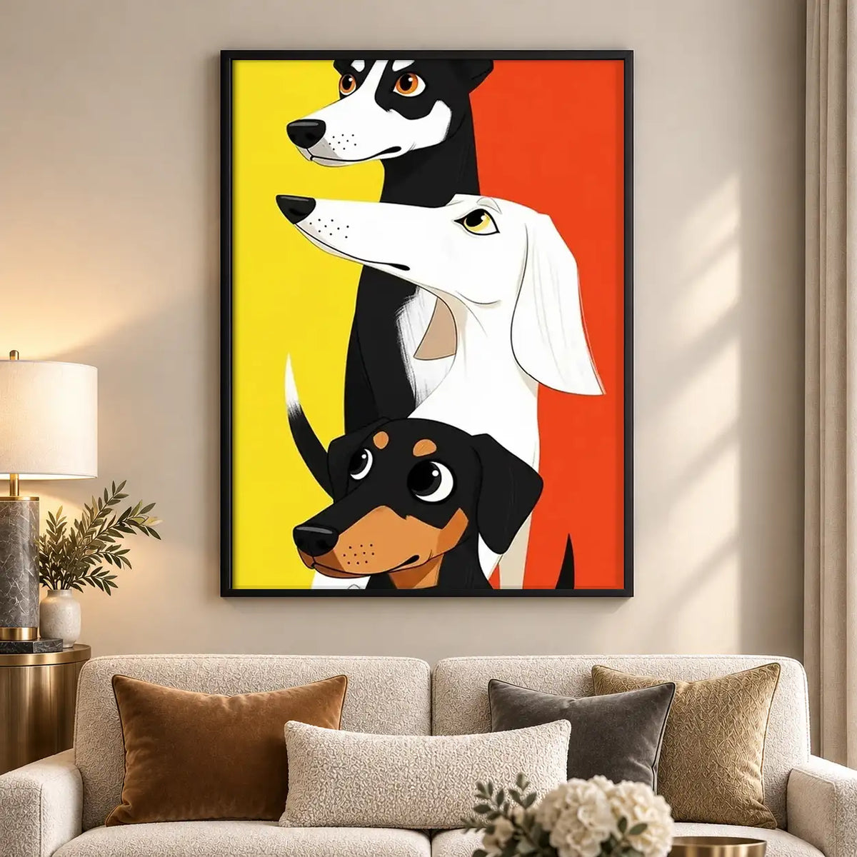 Three Dogs Pop Art Portrait Wall Art 5