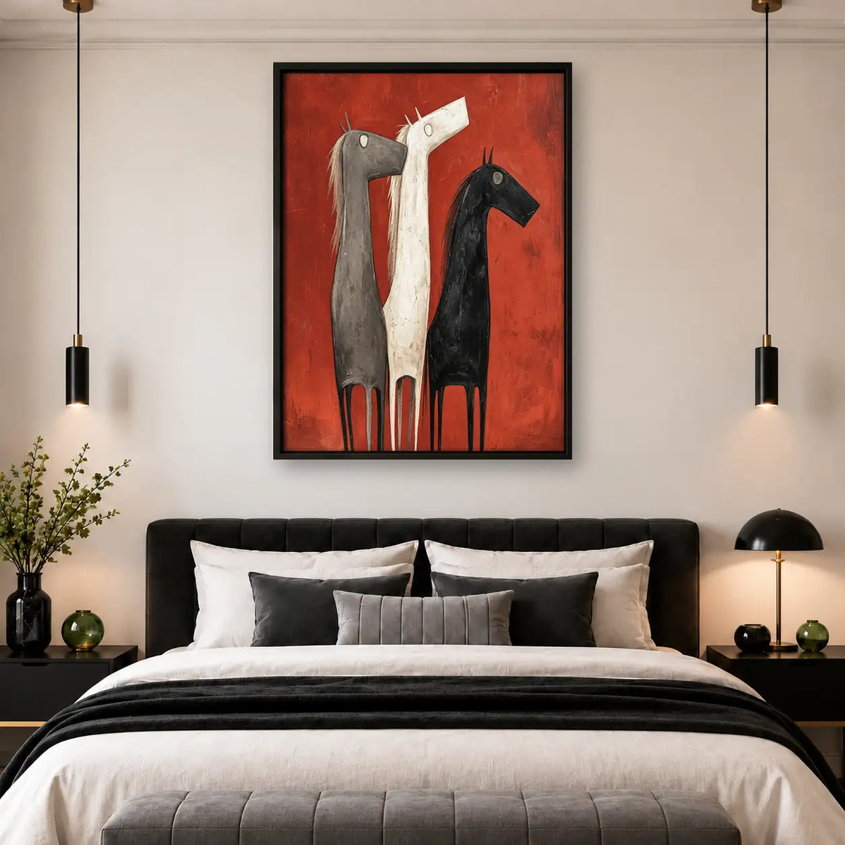 Three Elegant Long Neck Birds Wall Art 4