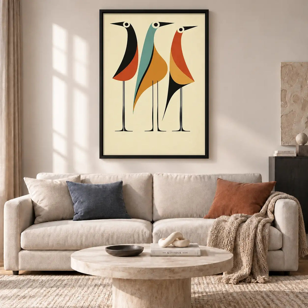 Three Elegant Mid Century Birds Wall Art 2