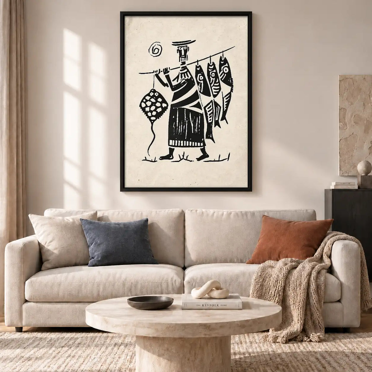 Three Folk Musicians Black and White Wall Art 2