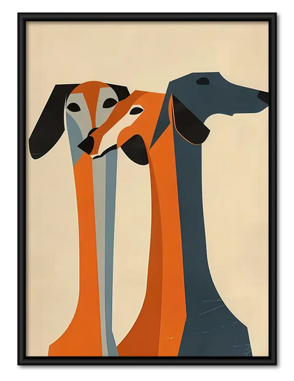 Three Long-Neck Greyhounds Wall Art