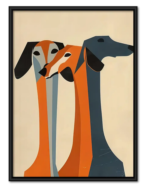 Three Long-Neck Greyhounds Wall Art